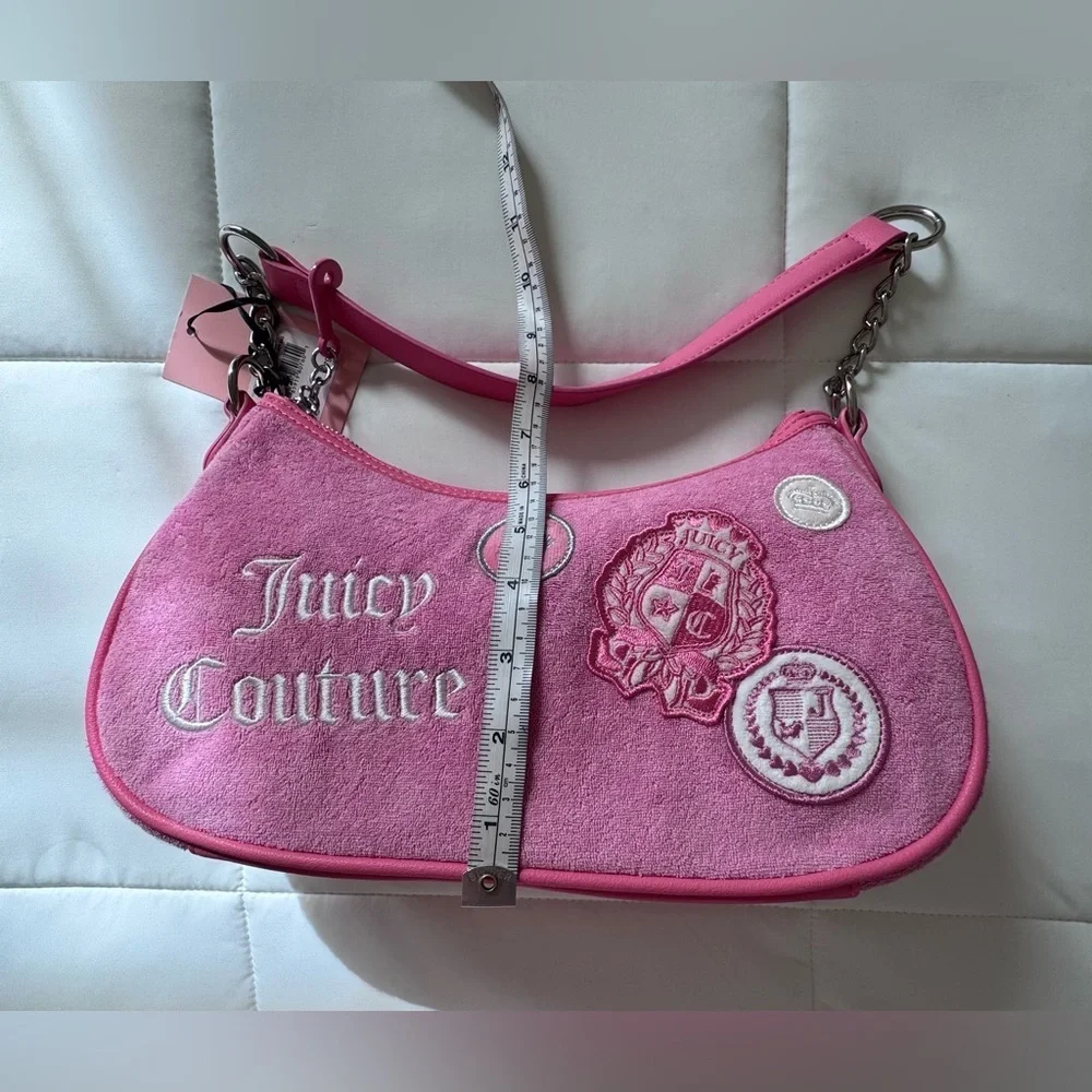 Juicy Couture Vibrant Pink Embroidered Y2K Shoulder Bag